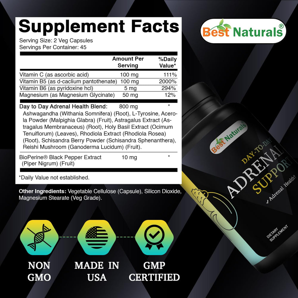 Ashwagandha and L-Tyrosine blend for daily adrenal support