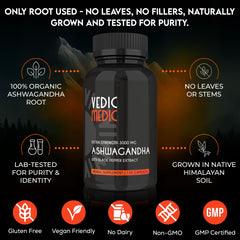 Non-GMO vegan label for Ashwagandha capsules