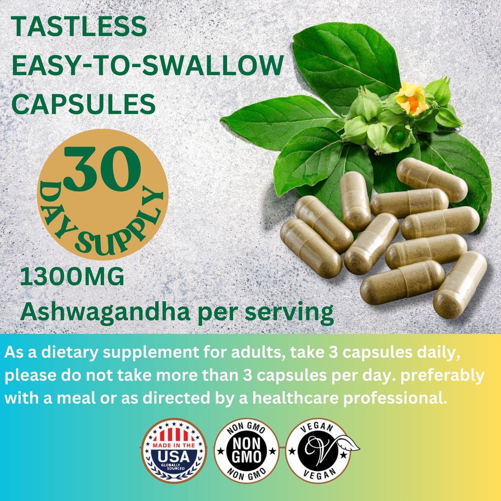 Ashwagandha root capsules highlighting immune support