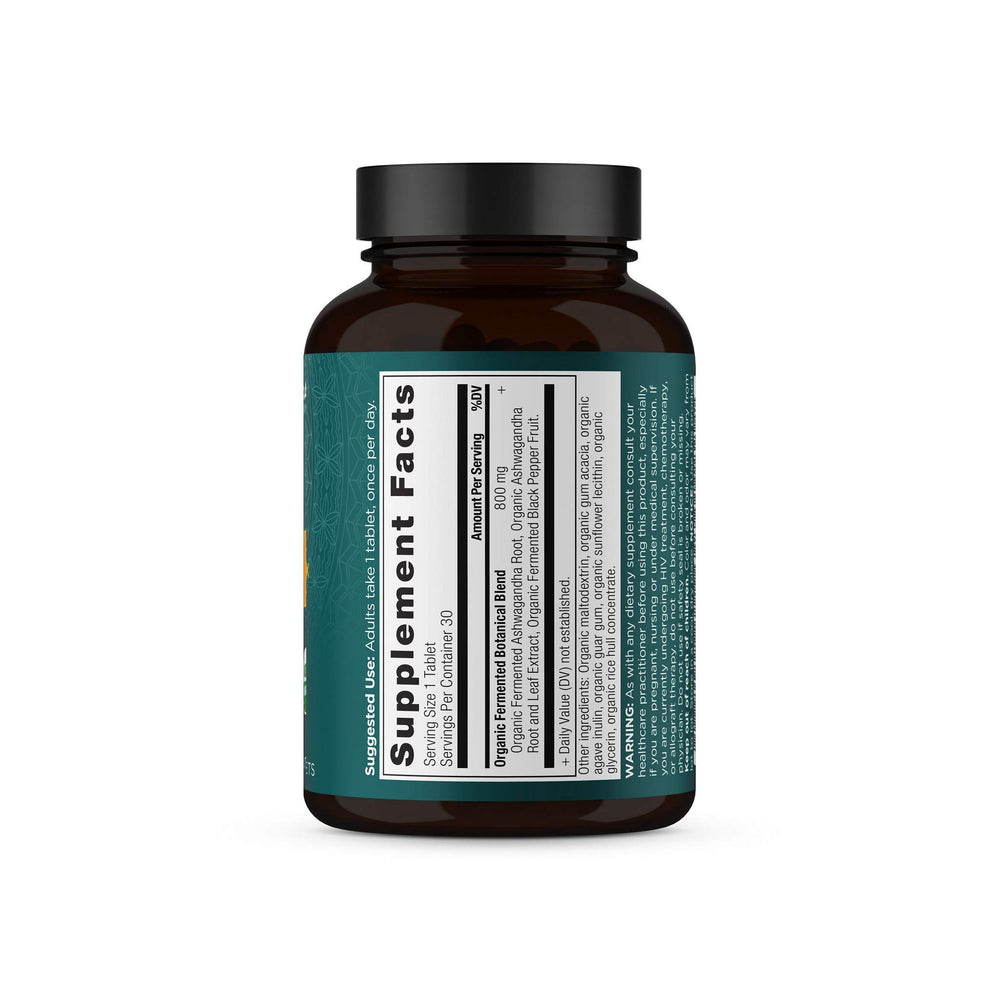 Front view of Ancient Nutrition Ashwagandha tablets packaging