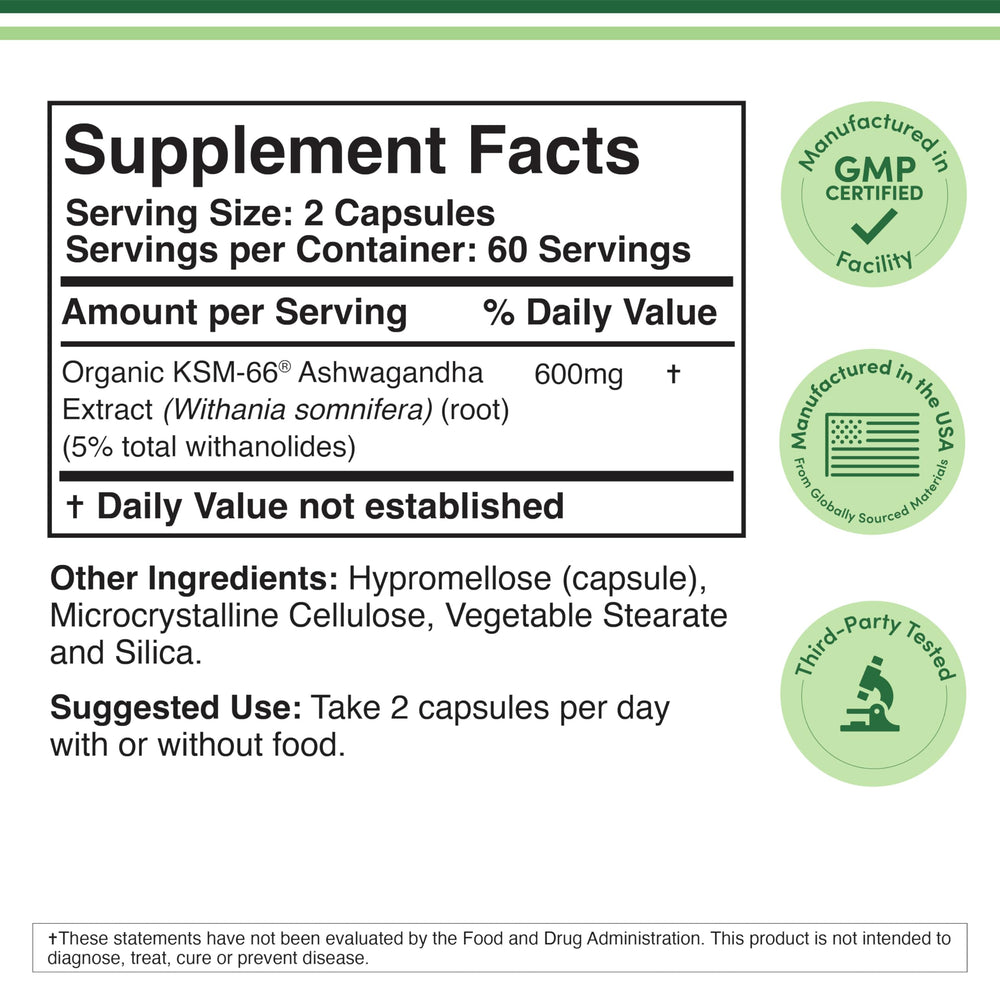 Close-up of 20:1 Ashwagandha extract featured in the product