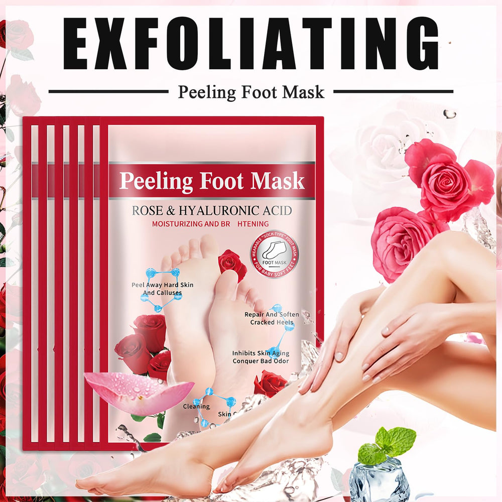 ASMAYSA rose foot mask moisturizes dry feet with rose extract