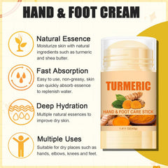 ASMAYSA turmeric cracked-feet cream application image for cracked feet and dry hands.