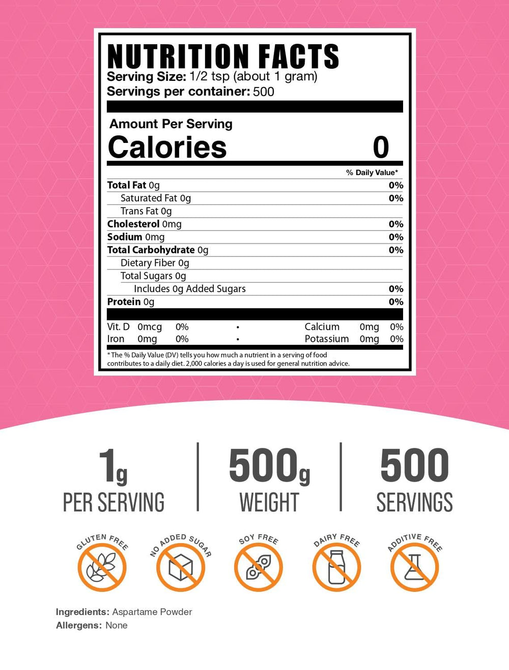 Aspartame powder for baking and beverages