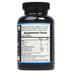 Wild-caught cold-water Omega-3 fish oil bottle by Aspen Hill Labs