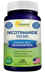 aSquared Nutrition Nicotinamide with Resveratrol bottle - front view
