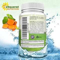 Lifestyle scene with turmeric capsules on a table