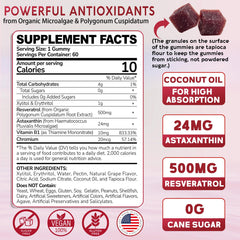 Ingredients: Astaxanthin, Resveratrol and Vitamin B1