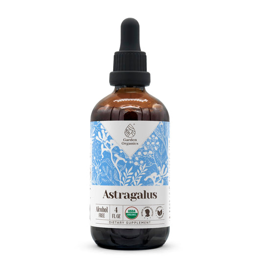 Bottle of Astragalus USDA Organic Alcohol-Free Extract (4 oz) on a white background