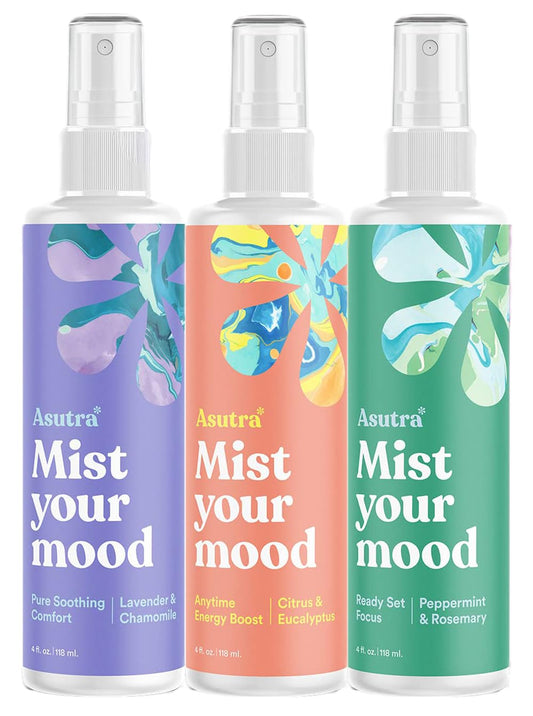 ASUTRA 3-scent aromatherapy spray bottle in pack