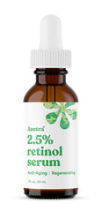 ASUTRA Retinol Serum bottle with hydrating formula for plump, refreshed skin.