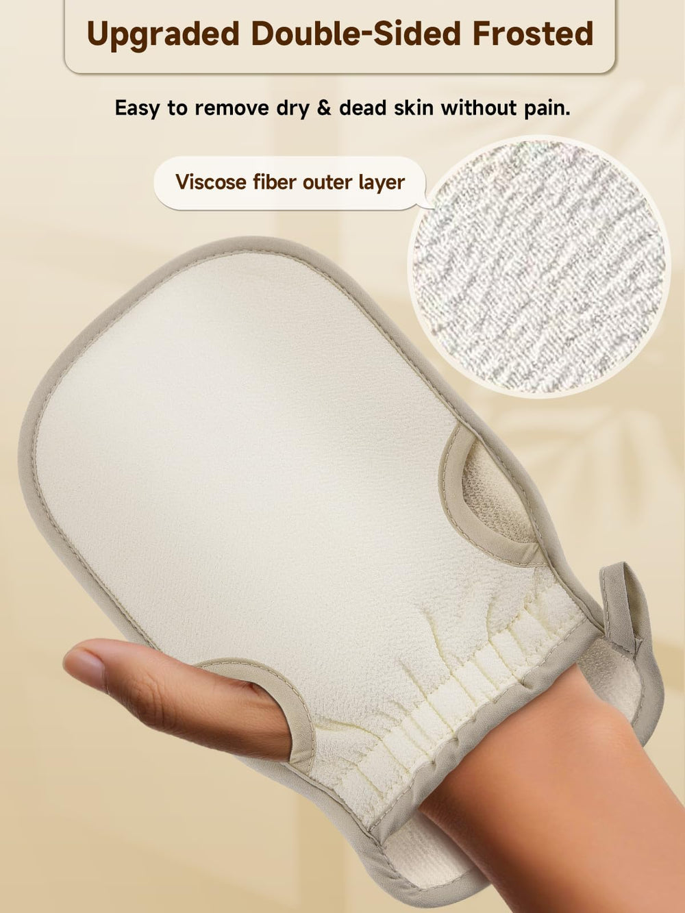 Aswdbbn double-layer fabric glove with viscose outer layer for comfortable exfoliation