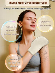 Aswdbbn machine-washable exfoliating mitt for deep cleansing and easy care