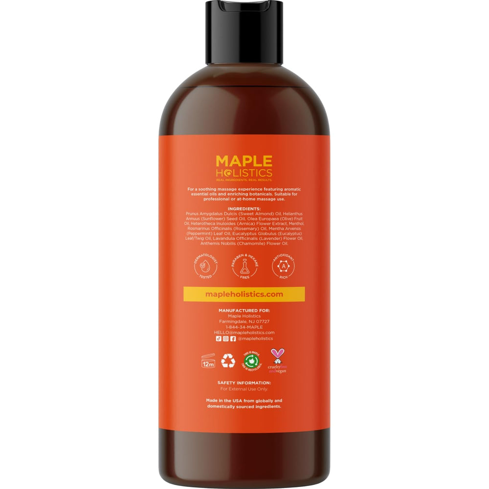 At-home spa setup featuring Arnica Massage Oil