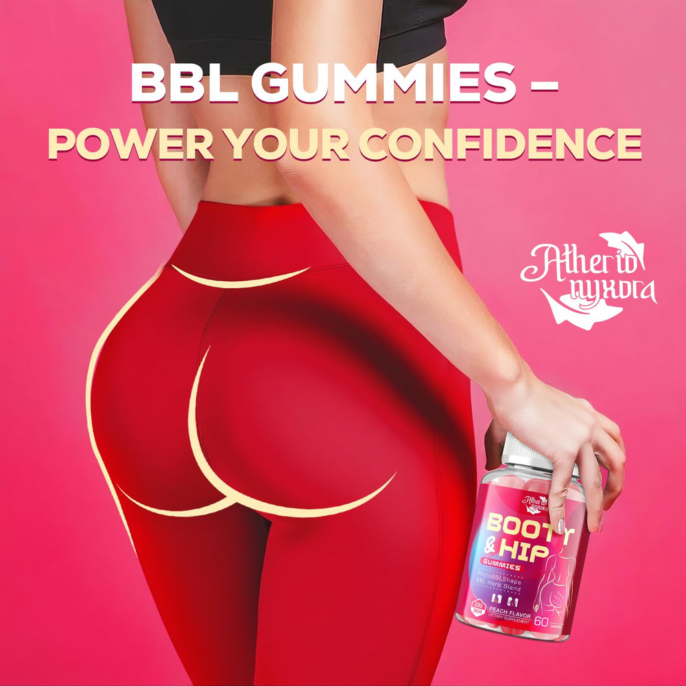 Atherionyxora Booty Gummies bottle with 120 count display.