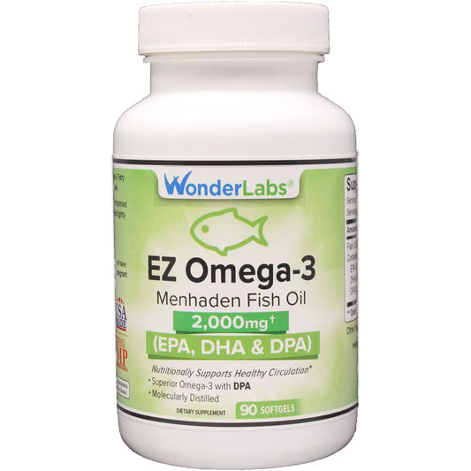 Atlantic Menhaden fish oil 2000 mg burpless 90 softgels bottle – USA made