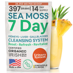 Atlantic Naturals Sea Moss 7 Day Detox bottle with pineapple flavor label.