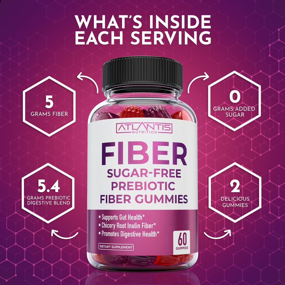 Two-pack bundle of Atlantis Nutrition sugar-free fiber gummies