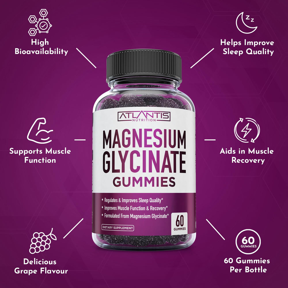 Sleep support with grape-flavored magnesium glycinate gummies
