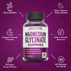 Sleep support with grape-flavored magnesium glycinate gummies