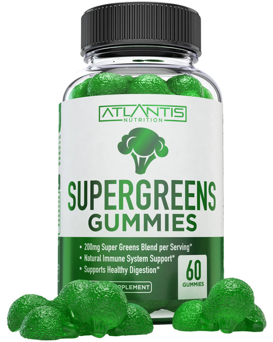Atlantis Nutrition Supergreens Gummies bottle front view