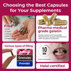 Illustration of odorless and tasteless gelatin capsules
