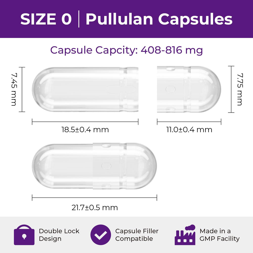 ATLEMISME Pullulan capsules size 0 - 500 count
