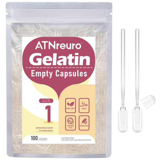 Clear size 1 empty gelatin capsules, 100-count