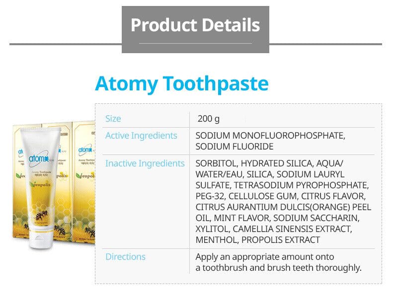 Packaging box and tube design for Atomy Propolis toothpaste