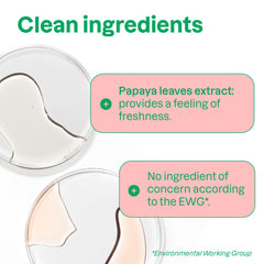 Papaya leaf extract ingredient label on toothpaste tube