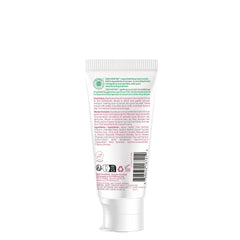 Baby toothbrush paired with strawberry toothpaste for travel and daily use