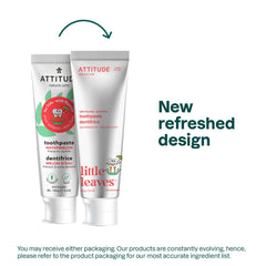 Back of ATTITUDE Watermelon Fluoride Toothpaste 4.2 oz tube showing ingredients
