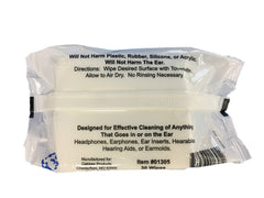Earphones and headphones cleaned with Audiowipes
