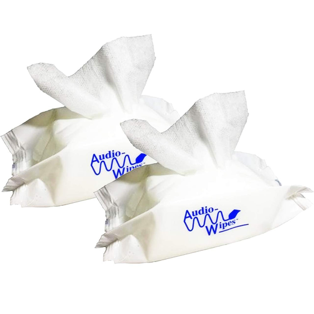 Portable pouch of Audiologist's Choice Audiowipes towelettes (pack of two)