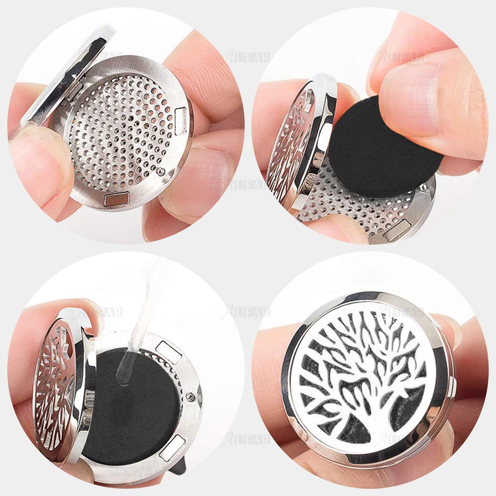 Close-up of black felt diffuser refill pad