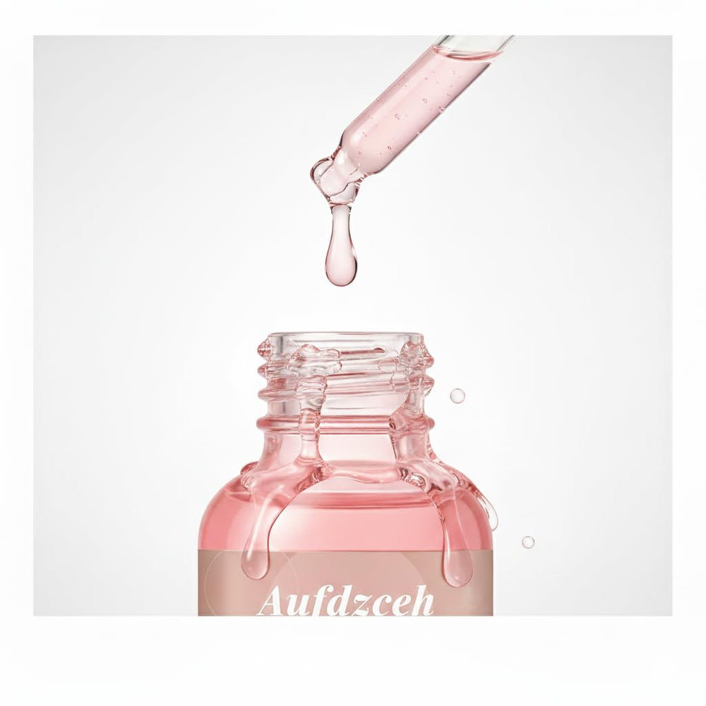 Aufdzceh 5-in-1 serum texture close-up showing light, fast-absorbing formula.
