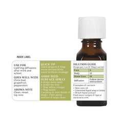 Aura Cacia anise-seed essential oil closeup scent highlights licorice-like aroma for moodful spaces.