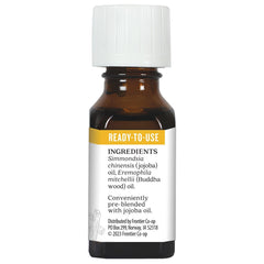 Aura Cacia Buddha Wood oil in jojoba base ready for easy application.