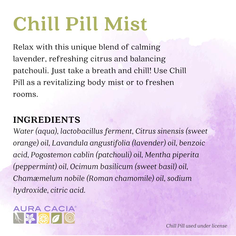Chill Pill Mist essential oil ingredients