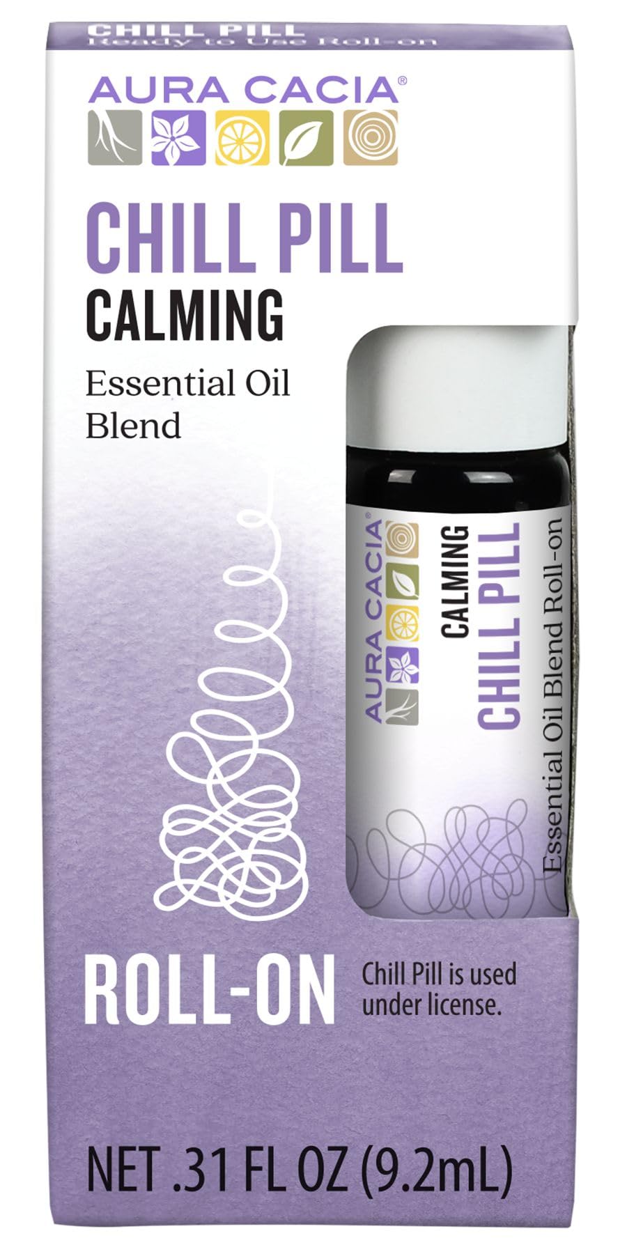 Aura Cacia Chill Pill Roll-On packaging