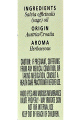 Clary Sage essential oil bottle label close-up