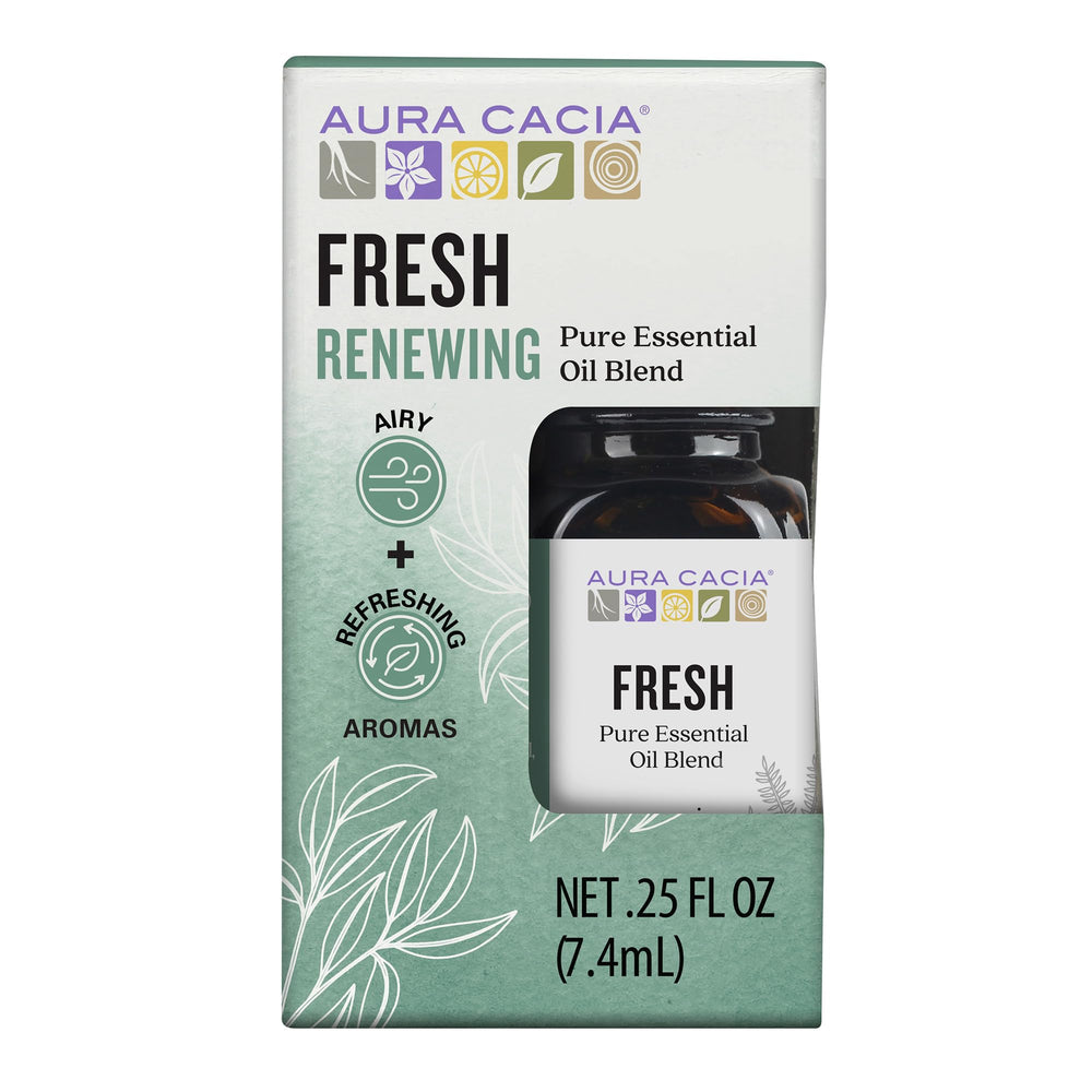 Aura Cacia Fresh Essential Oil Blend boxed bottle 0.25 oz