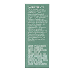 Close-up of Aura Cacia Fresh Essential Oil Blend bottle