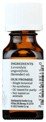 GC/MS purity badge for Aura Cacia lavender oil