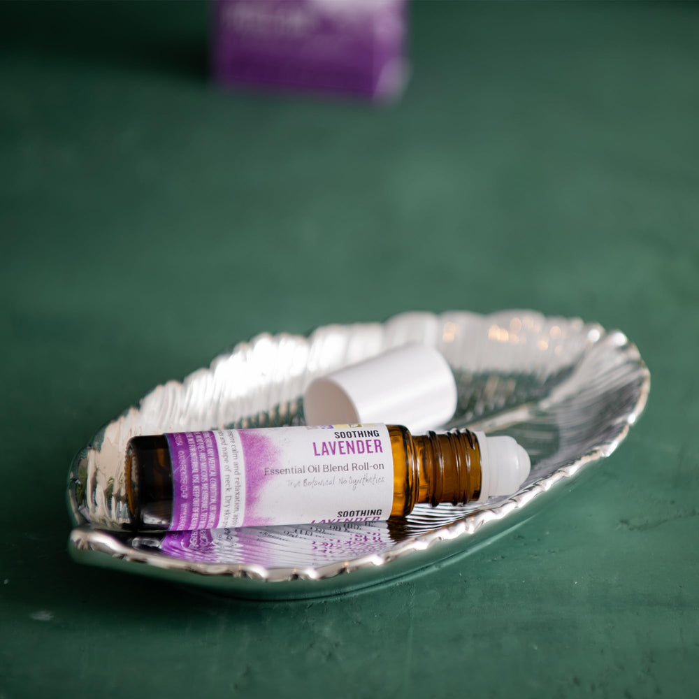 Close-up of Aura Cacia Lavender Roll-On applicator ball