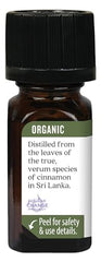 Aura Cacia Cinnamon Leaf Essential Oil USDA Organic label