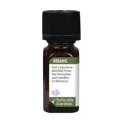 Packaging and bottle of Aura Cacia Cypress Essential Oil 7.4 ml