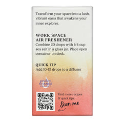 Aura Cacia Paradise essential oil blend diffuses into a light room atmosphere.
