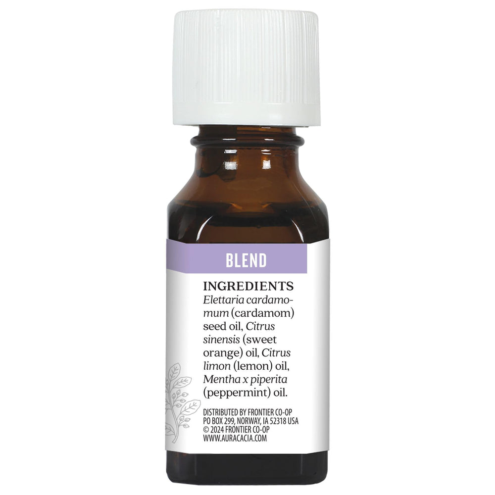 Aura Cacia Pep Talk essential oil drops suggesting quick focus ritual