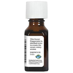 Aura Cacia peppermint leaves closeup signals natural notes ideal for aromatherapy